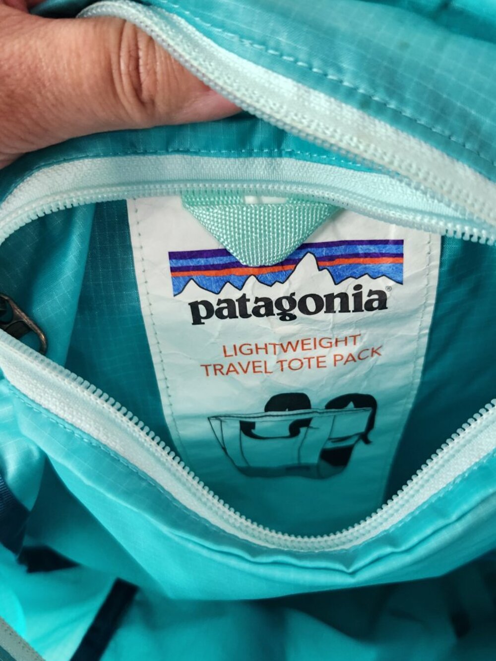 Patagonia Backpack Light Blue Lightweight Travel Tote Pack Packable STY48808 - Picture 9 of 16
